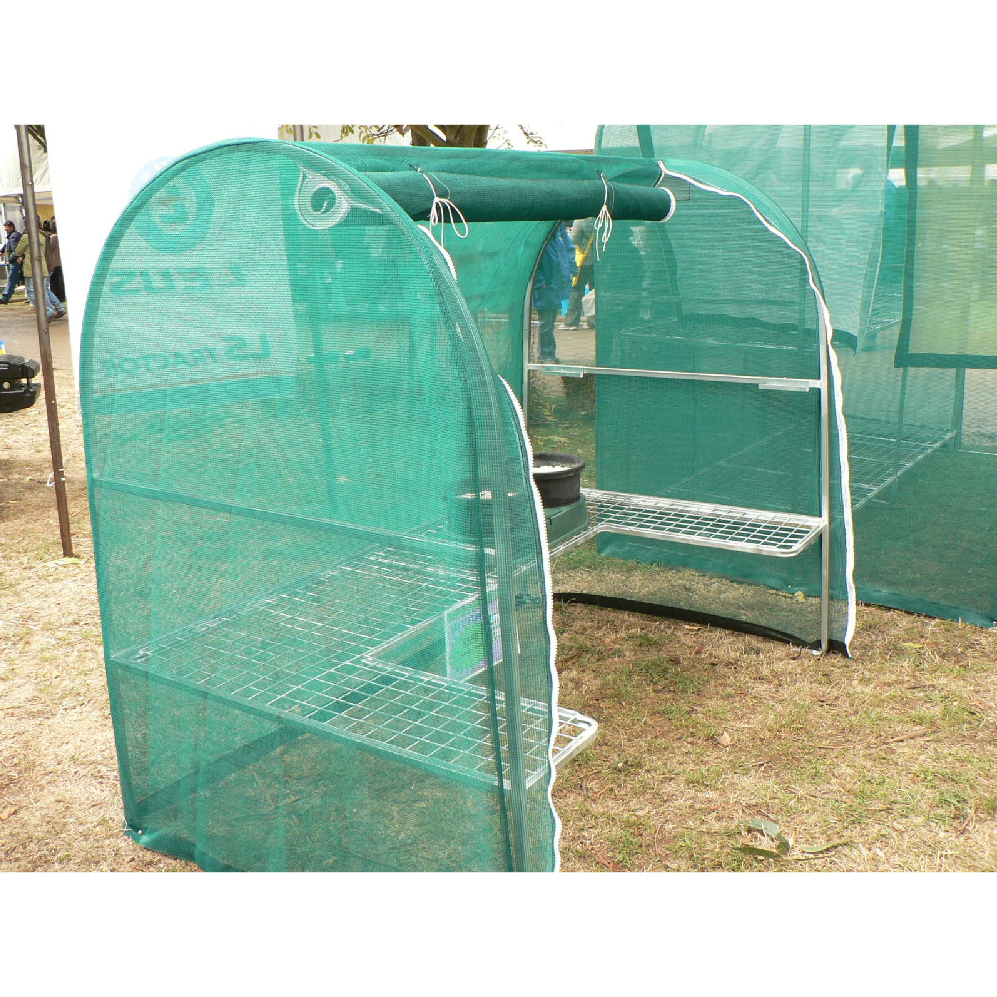 Adloheat Mini Gro Mini Greenhouse With Green Shade Cloth Open Front View