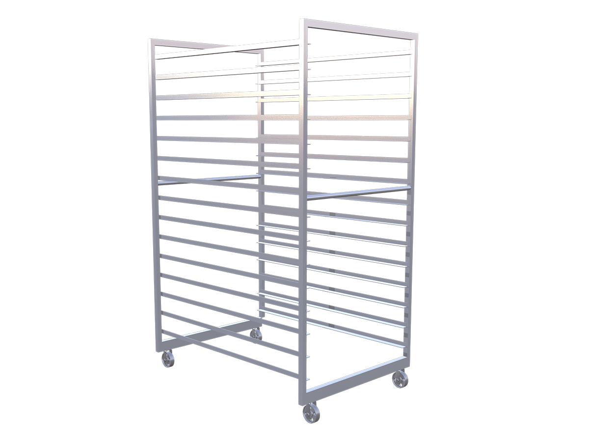 Industrial Trolley, Stainless Steel, 15 layer configuration
