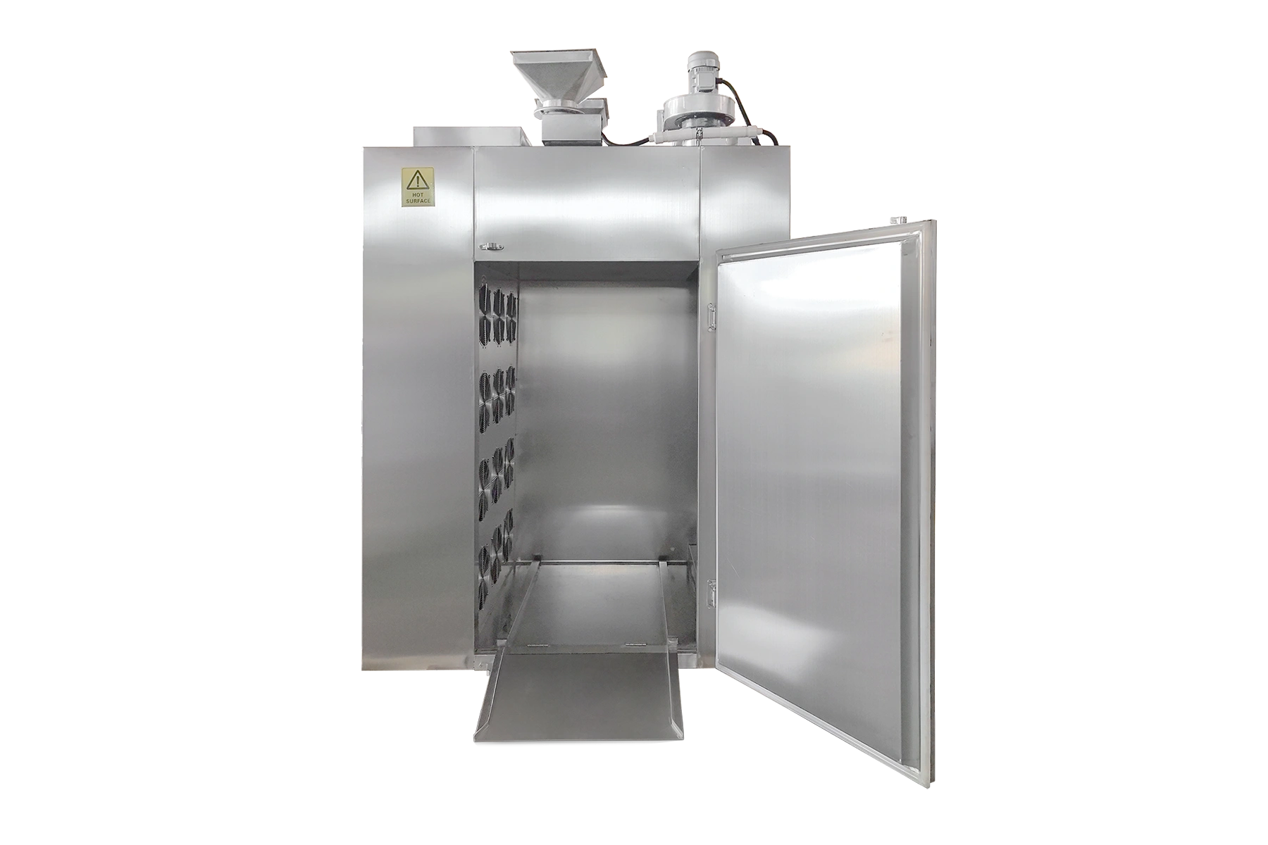 Industrial dehydrator empty trolley bay