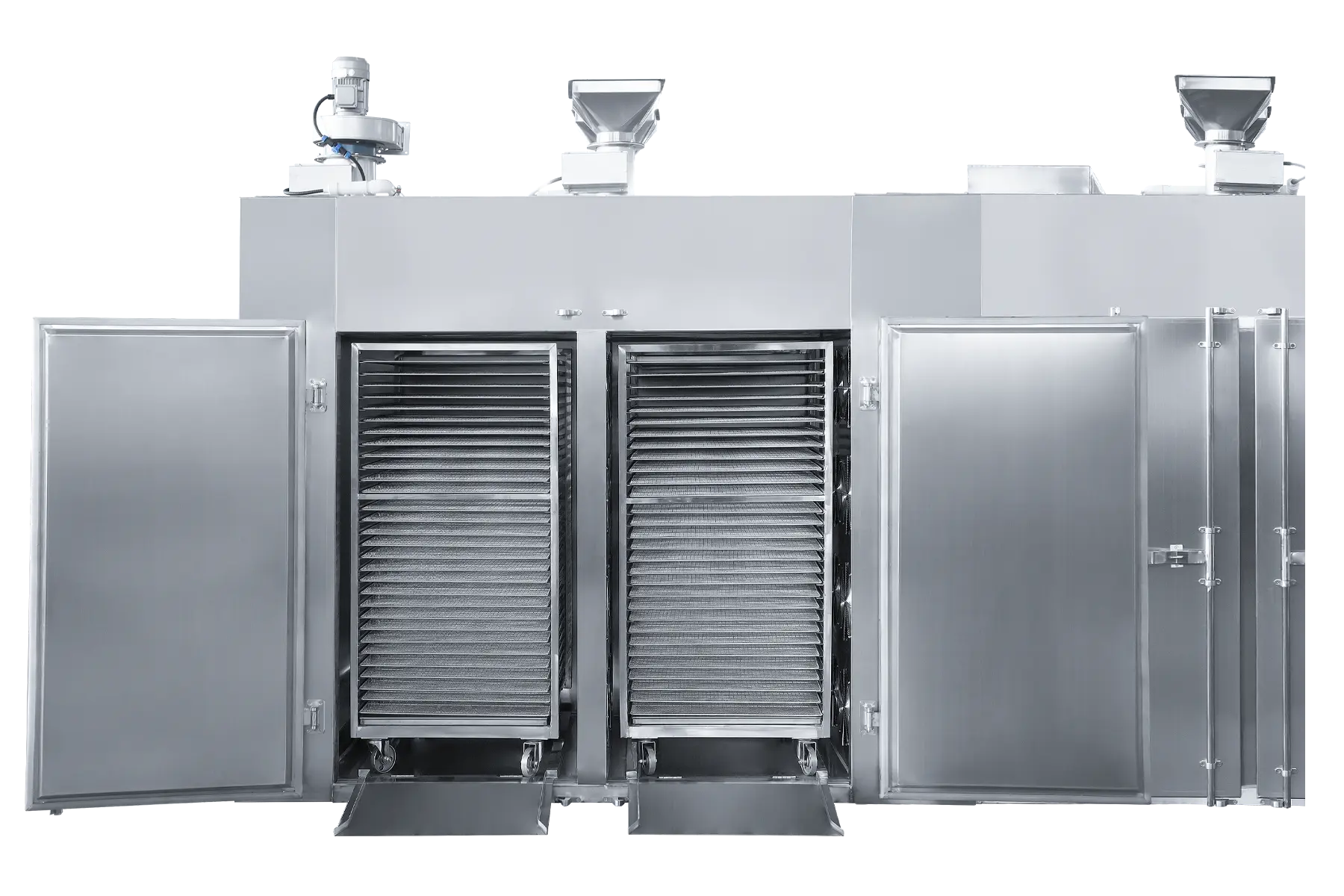 Industrial dehydrator 8 trolley front open view