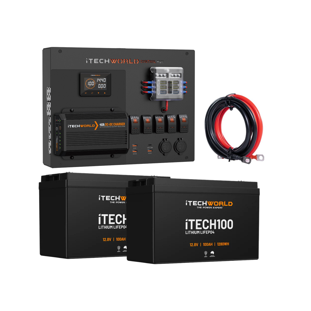 iTechWorld 200Ah Control Hub Kit with 2 x iTECH100 Lithium
