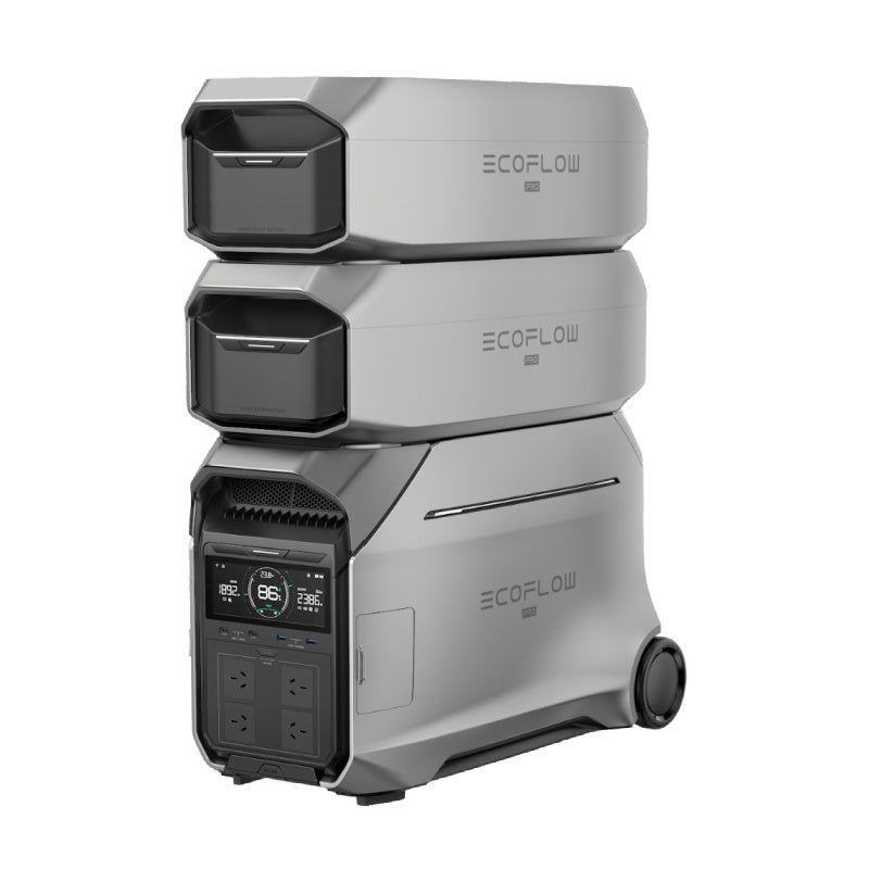 EcoFlow DELTA Pro 3 Portable Power Station With Two Extra Batteries Front Centre View