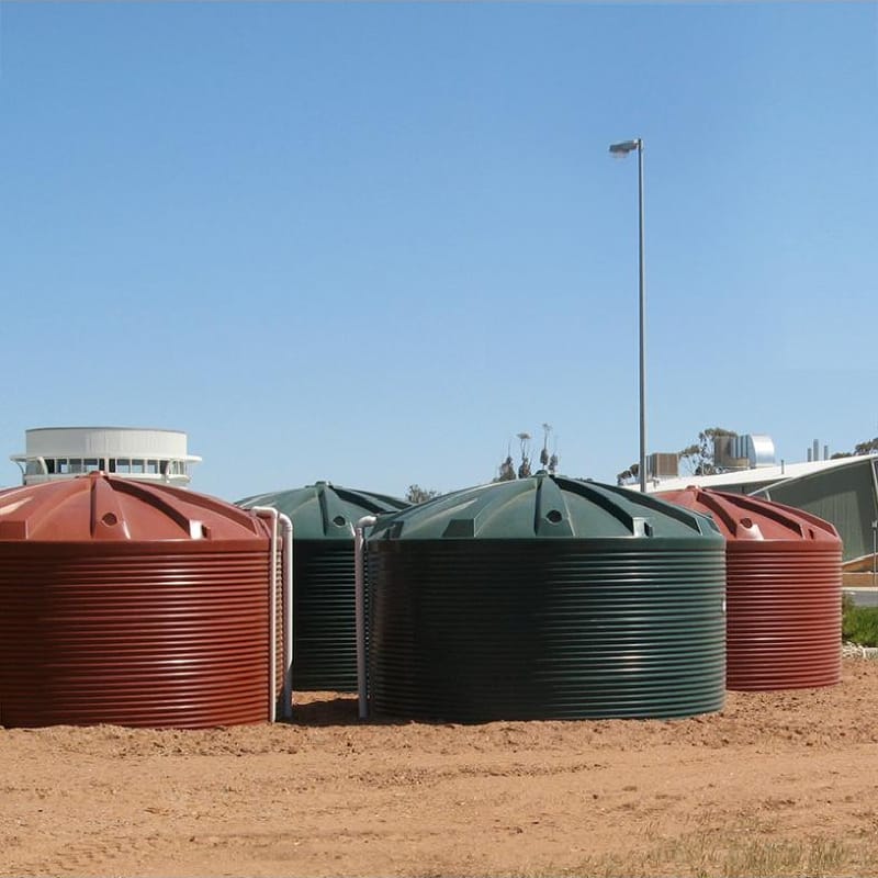 Polymaster 31700L Round Rainwater Tank situated in swan hill tafe campus