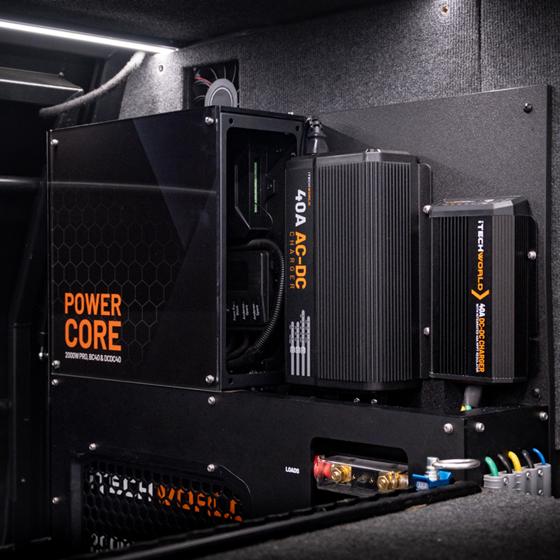iTechWorld Power Core installed in vehicle compartment