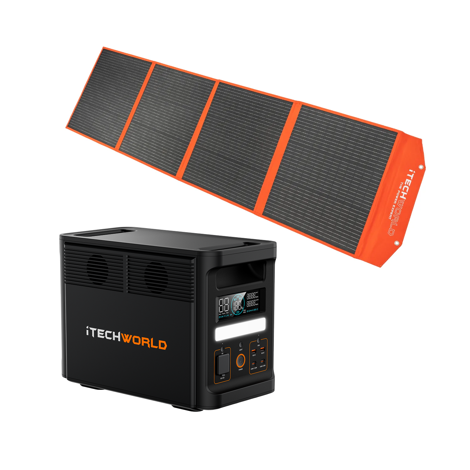 iTechWorld Pro Solar Generator Kit PS1800 PRO and 200W Solar Blanket