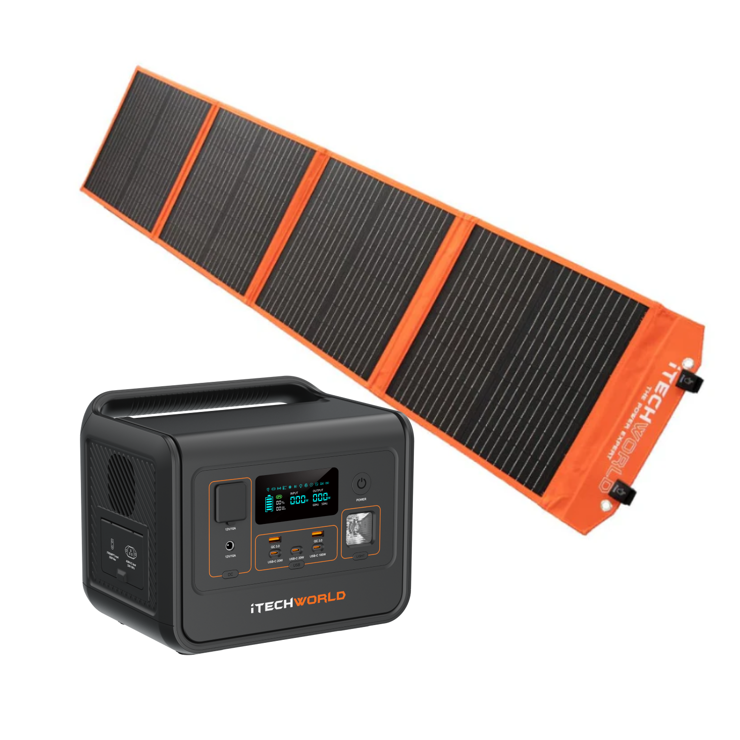 iTechWorld Essential Solar Generator Kit PS800 and 100W Solar Blanket