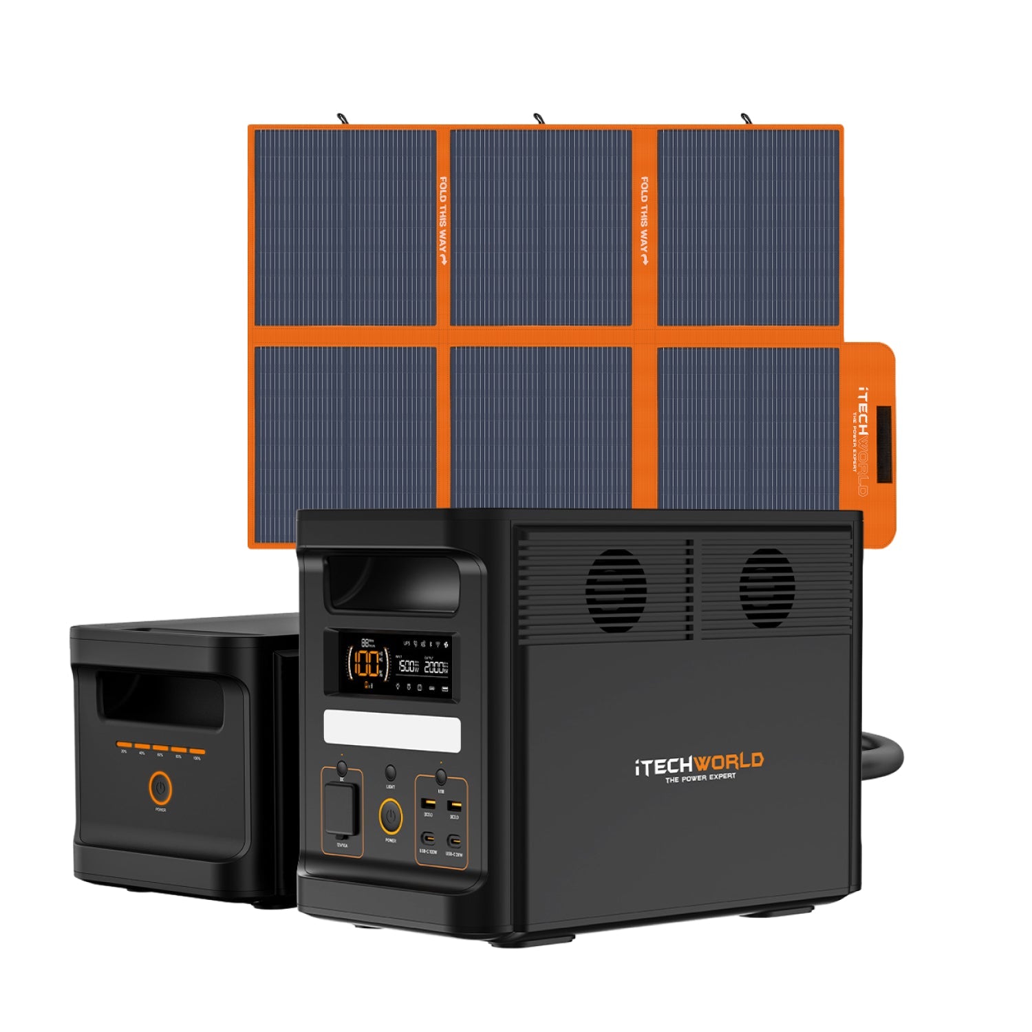 iTechWorld Flexi Off Grid Max Solar Generator Kit PS1800 PRO with EB1536 Expansion Battery