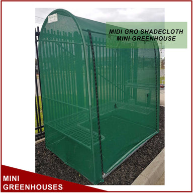 Adloheat Midi Gro Mini Greenhouse With Green Shade Cloth Closed Front View