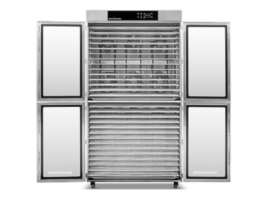 Benchfoods 28 Tray Commercial Food Dehydrator, open with trays