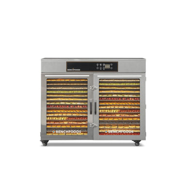 Benchfoods 32HCUDG 32 Tray Horizontal Dehydrator Front View with Fruit