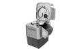Commercial All-In-One Food Slicer, side view with blade open