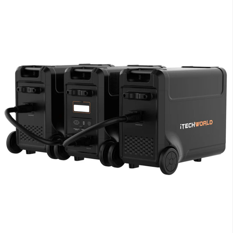 iTechWorld PS3600 Pro Portable Lithium Power Station With Two EB3840 Expansion Batteries Back View
