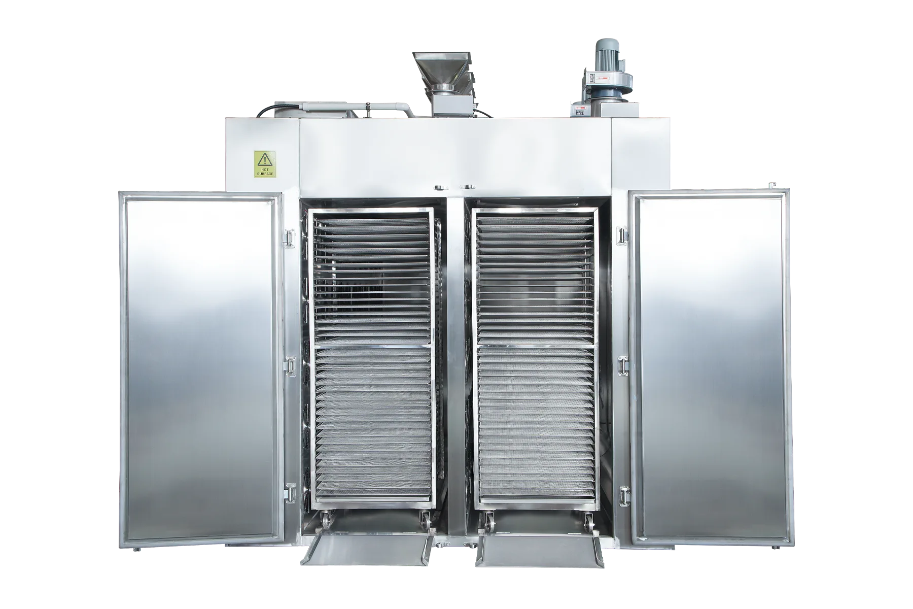 Industrial dehydrator 10 trolley front open view