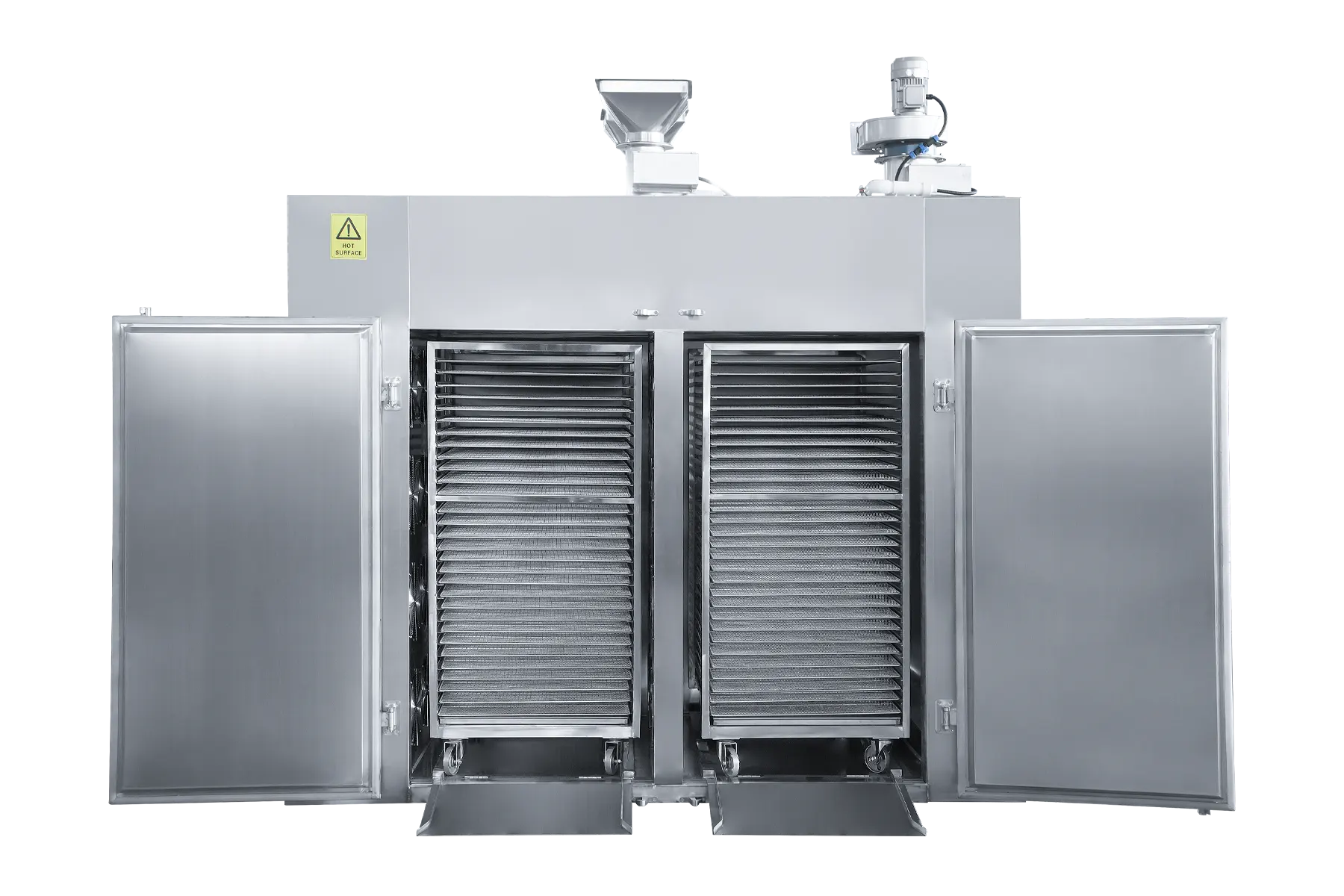 Industrial dehydrator 2 trolley open with trolleys