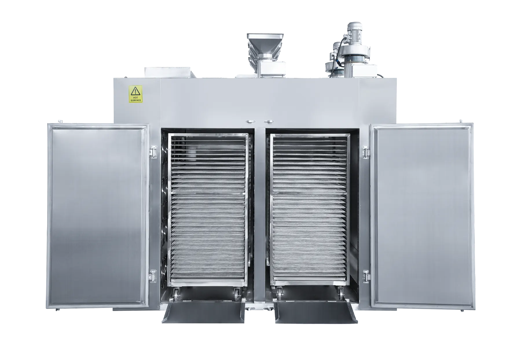 Industrial dehydrator 4 trolley open with trolleys